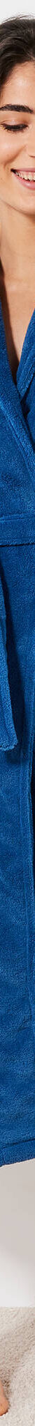 Peignoir in fleece met pluchetouch - 130 cm lang, lange mouwen (blauw) Peignoir in fleece met pluchetouch - 130 cm lang, lange mouwen (blauw)